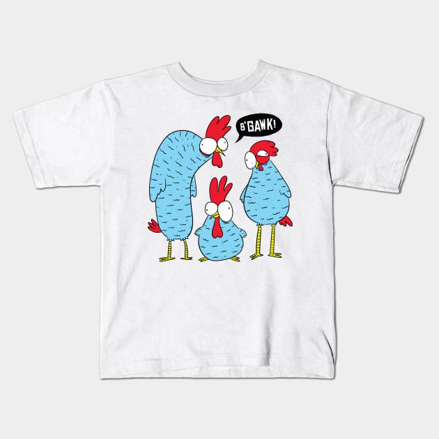 Crazy Chickens Kids T-Shirt by 2P-Design